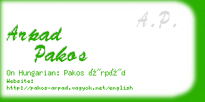 arpad pakos business card